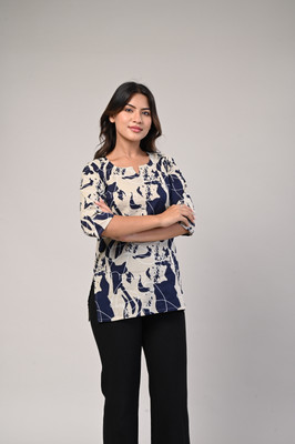 AQUA COLLECTIONN Women Printed A-line Kurta(Green)