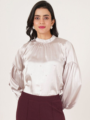 rapido Casual Printed Women Grey Top