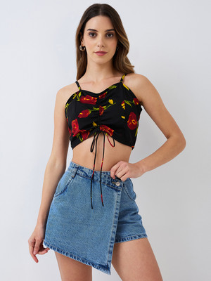 HEREANDNOW Casual Printed Women Multicolor Top