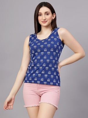 Eha Casual Printed Women Blue Top