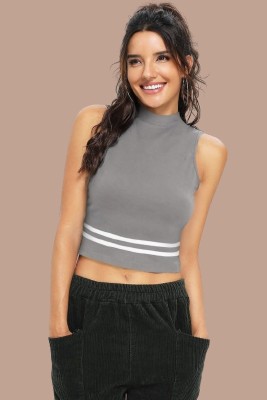 METRONAUT Casual Solid Women Grey Top