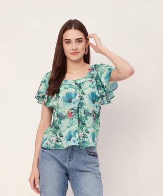 moomaya Casual Printed Women Green Top