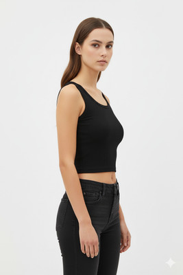 Shah Collection Casual Self Design Women Black Top