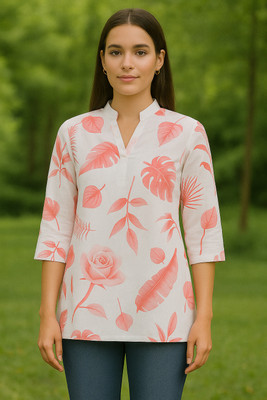 DG's Attire Formal Floral Print Women Pink Top