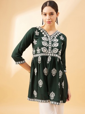 all about you Casual Embroidered Women Green Top