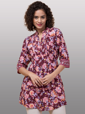 HouseOfCommon Casual Floral Print Women Multicolor Top