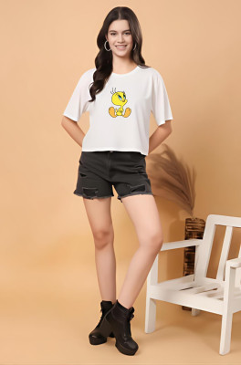 FURRR Casual Self Design Women White Top