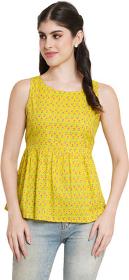 JAPER KURTI Casual Printed Women Green, Red, Yellow Top