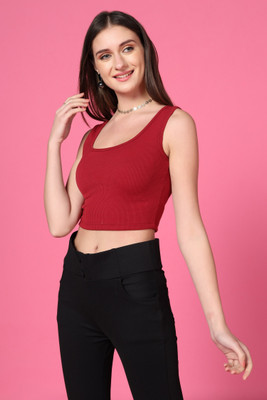 CHAKUDEE Fashion Casual Solid Women Maroon Top