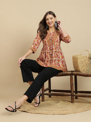 nwb Party Printed Women Red Top