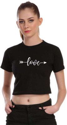 ANURUPAM FASHION Casual Printed Women Black Top