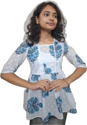 VRSS ENTERPRISES Casual Floral Print Women White, Blue, Light Blue, Dark Blue Top
