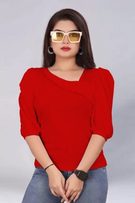 Rajovati Casual Solid Women Red Top