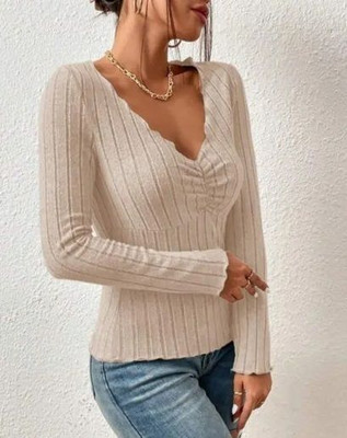 Sovi fashion Casual Striped Women Beige Top