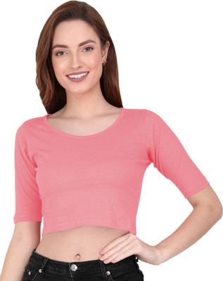 THE BLAZZE Casual Solid Women Pink Top