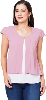 GO.4.IT Casual Solid Women Pink, White Top