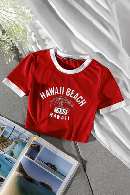 Saigarments Party Printed Women Red Top