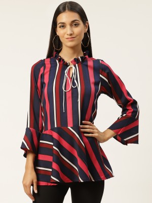 VYMO Casual Striped Women Multicolor Top