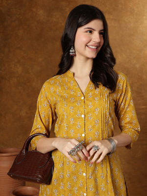 Janakdulari Creation Formal Printed Women Yellow Top