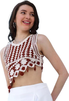 Classye Creation Casual Self Design Women Maroon Top