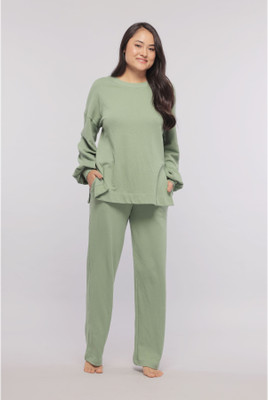 NeceSera Casual Solid Women Green Top