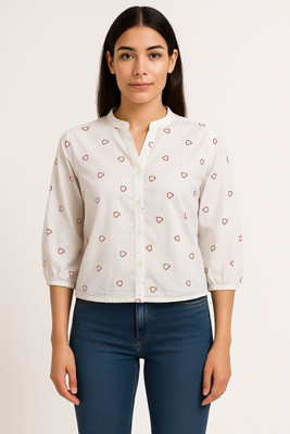 GLENZI Casual Printed Women White Top
