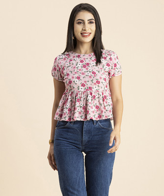 moomaya Casual Printed Women Pink Top