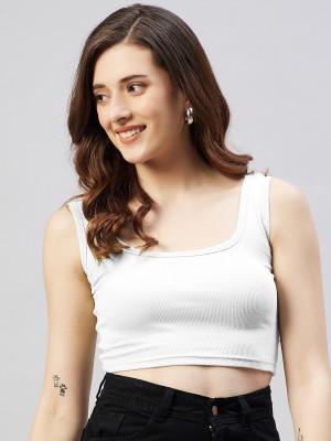 BLINKIN Casual Solid Women White Top