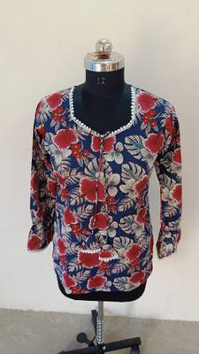 Nandaniexport Party Printed Women Multicolor Top