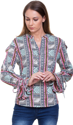 Crosstitch Casual Solid Women Multicolor Top