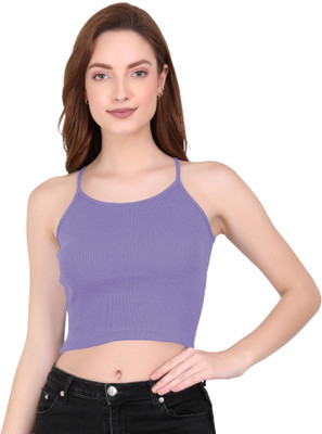 THE BLAZZE Casual Solid Women Purple Top