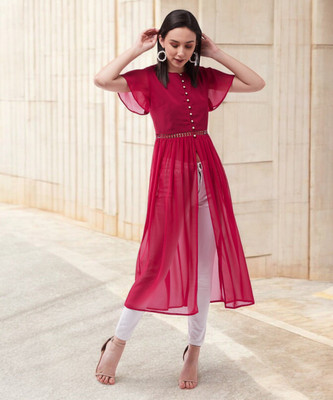 Miss Chase Casual Printed Women Pink Top