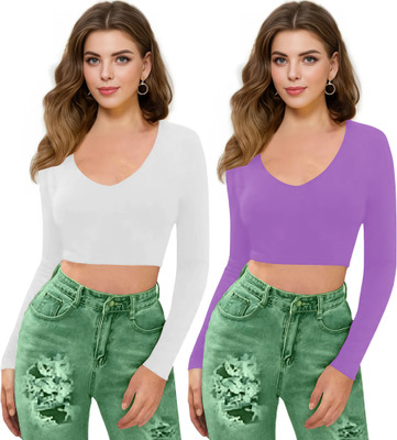 Kashonaa Casual Self Design Women Purple Top