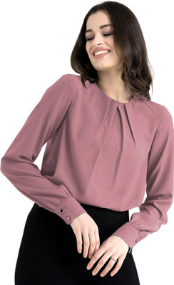 Mirana Casual Solid Women Purple Top