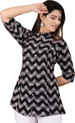 KALPHEM Party Printed Women Black, White Top