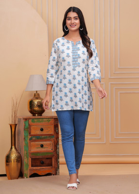 PANCHHIRAJ TEXTILE Casual Printed Women Multicolor Top