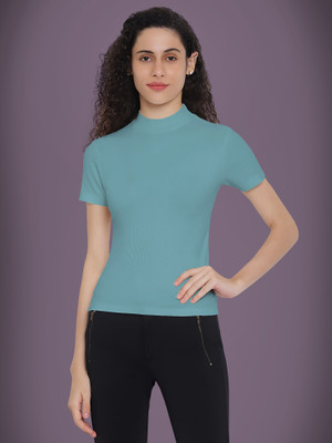 Kashonaa Casual Solid Women Light Green Top