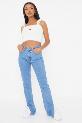 I Saw It First Casual Embroidered Women White Top