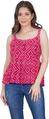 Madnoo Casual Printed Women White, Red Top