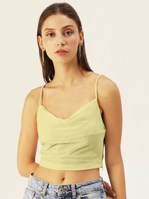 Dressberry Casual Solid Women Beige Top