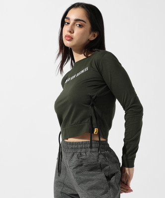 CAMPUS SUTRA Casual Printed Women Dark Green Top