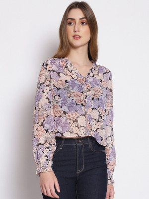 OXOLLOXO Casual 3/4 Sleeve Printed Women Multicolor Top