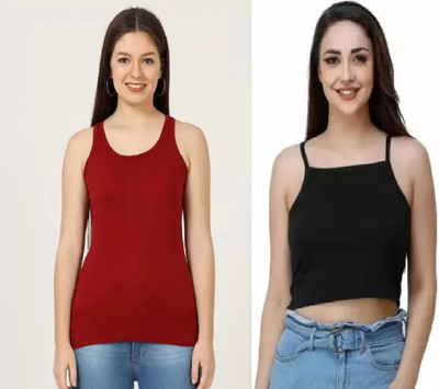 RYTE STYLE Casual Solid Women Black Top