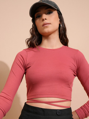 Tokyo Talkies Casual Solid Women Red Top