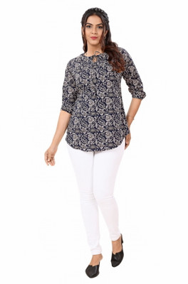 Meher Impex Casual Printed Women Dark Blue, Grey Top