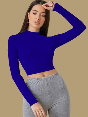 Maheshvi Casual Solid Women Blue Top