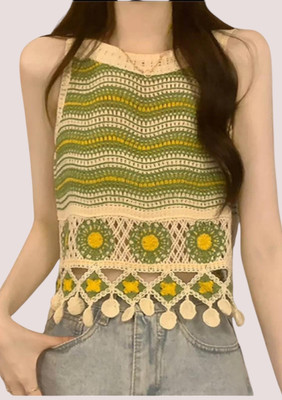 Emprace Casual Self Design Women Green Top