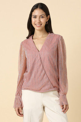 Allen Solly Party Printed Women Pink Top