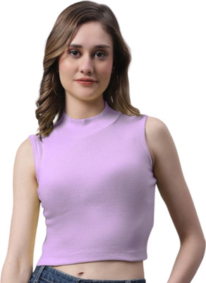 sasafaras Casual Solid Women Purple Top