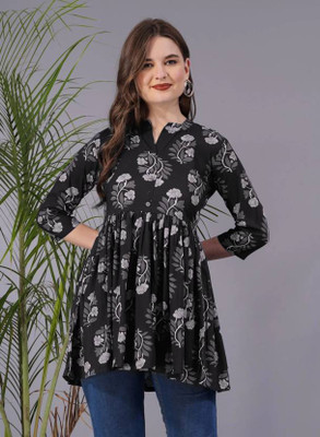The Swagg Casual Printed Women Black Top